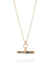 Nellou Jewellery - Labradorite T Bar Necklace Plated Sterling - Lyst
