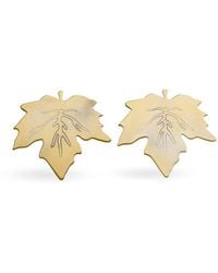 Silver Moon - Maple Leaf Plated Sterling Earrings - Lyst