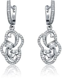 Genevive Jewelry - Sterling Plated With Clear Cubic Zirconia Open Knot Earrings - Lyst