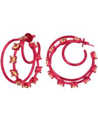 Lavani Jewels - Motoko Fuchsia Triple Hoops - Lyst