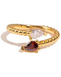 Ebru Jewelry - Ruby & Diamond Teardrop Glow Adjustable Ring - Lyst