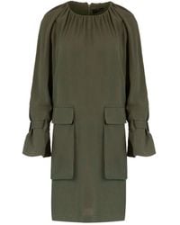 Conquista - Neutrals Khaki Pocket Detail Tencel Dress - Lyst