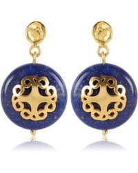 Lila Rasa - Lapis Lazuli Earring With Filigree Melange - Lyst