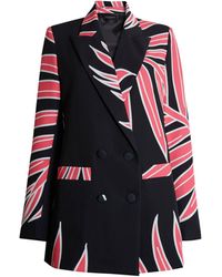 James Lakeland - Double Breasted Pink Palm Blazer - Lyst