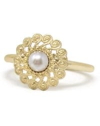 Vintouch Italy - Filigrana Gold-plated Pearl Ring - Lyst