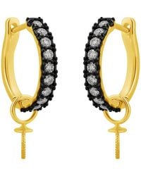 Artisan - 14K Diamond Sword Charm Hoop Earrings - Lyst