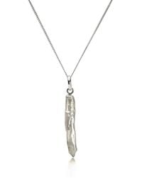 The Jewellery Store London - Thin Biwa Pearl Necklace - Lyst