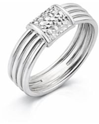 Gold & Honey - Diamond Cut Station Ring - Lyst