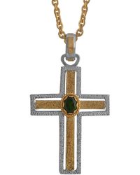 Emma Chapman Jewels - Tourmaline Gold Cross Pendant - Lyst