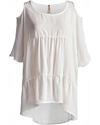 Conquista - Neutrals Tunic With Uneven Hemline - Lyst