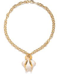 The Pink Reef - Single Sculpted Iris Necklace - Lyst
