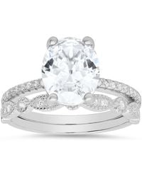 Kylie Harper - Oval-Cut Diamond Cz 2Pc Stackable Ring Set - Lyst