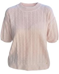 tirillm - Kelly Lace Knitted Cashmere Short Sleeved Pullover, Powder - Lyst