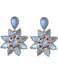 Emma Chapman Jewels - Stella Moonstone Garnet Statement Earrings - Lyst