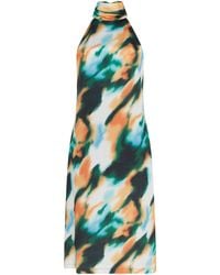 Sour Figs - Abstract Watercolour Halterneck Midi Dress - Lyst