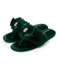 Pretty You London - Amelie Toe Post Slipper With Diamante In - Lyst
