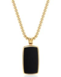 Nialaya - Onyx Dog Tag Necklace - Lyst