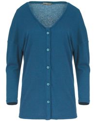 Conquista - Petrol Knit Button Cardigan - Lyst