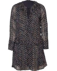 Rose & Nancy - Tara Star Print Metallic Polka Dot Mini Dress - Lyst