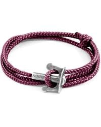 Anchor and Crew - Aubergine Union Anchor & Rope Bracelet - Lyst