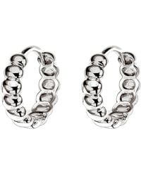 Tama Tokyo - Tsubu Rhodium & Sterling Beaded Huggie Hoop And Septum Ring - Lyst