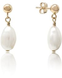 Kiri & Belle - Elodie Baroque Pearl Ball Stud Drop Filled Earrings - Lyst