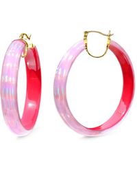 Gold & Honey - Large Lucite Iridescent Hoops - Lyst