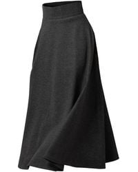 Nikka Place - Long Wool A-Line Skirt With High Waist And Pockets - Lyst