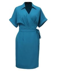 Smart and Joy - Wrap Minimalist Dress And Italian Collar - Lyst