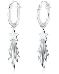 Lily Charmed - Sterling Shooting Star Charm Hoop Earrings - Lyst