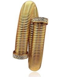 Michael Nash Jewelry - Livia Plated Twelve Millimeter Cobra Bracelet With Pave Tips - Lyst
