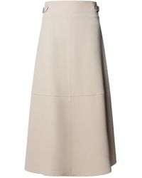 The Extreme Collection - Neutrals Flared Midi Skirt - Lyst