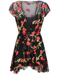 Introvertie VIENNA - Alice Poppy Silk Wrap Dress Mini - Lyst