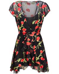 Introvertie VIENNA - Alice Poppy Silk Wrap Dress Mini - Lyst