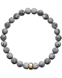 Ora Pearls - Aro Men's Map Jasper Bracelet Gold Bead - Lyst