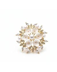 Angel Barocco - Blossom Pearl Floral Brooch - Lyst