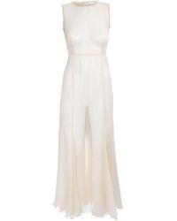 Sofia Tsereteli - Silk Crepon Transparent Dress In Nude - Lyst