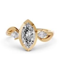 Aya Fine Jewelry - Harlow Marquise & Kite Lab Grown Diamond Three-Stone Engagement Ring - Lyst