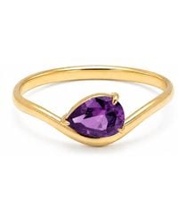 Belinda Jewelz - Amethyst Wavy Solitair Birthstone Ring - Lyst