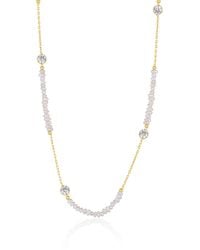 Spero London - Baroque Irregular Pearl Jewelled Sterling Chain Necklace - Lyst