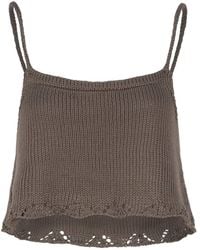 Gunda Hafner Ltd - Neutrals Khaki Knit Cami Top - Lyst