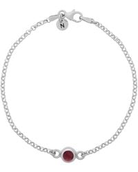 Nellou Jewellery - Garnet Birthstone Gem Dot Bracelet Sterling - Lyst