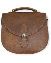 Zatchels - Handmade Soft Tannery Leather Crossbody Saddle Bag - Lyst