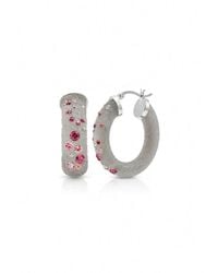 Gold & Honey - Small Oval Confetti Hoop Earrings - Lyst