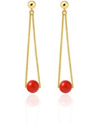 Unaloe - Vermeil Coral Chain Drop Earrings – Luxury Contemporary Mediterranean Designer Jewelry - Lyst