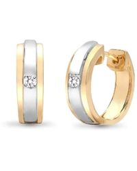 Cervin Blanc - And Diamond Huggie Earrings - Lyst