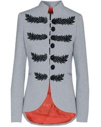 The Extreme Collection - Pearl Blazer With Satin Collar And Elegant Embroidery Cipriani - Lyst