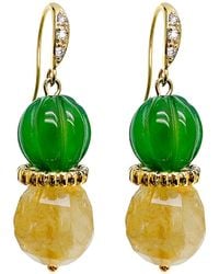 Farra - Citrine And Agate Earrings - Lyst