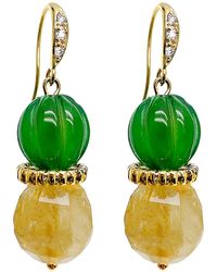 Farra - Citrine And Agate Earrings - Lyst