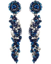 Lavish by Tricia Milaneze - Blue & Silver Hera Drop Handmade Crochet Earrings - Lyst